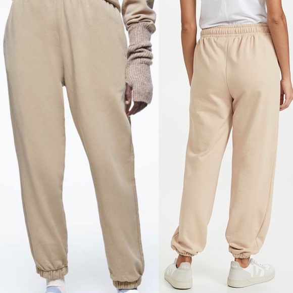 Zara Pants - Zara Slouchy Baggy High Rise Jogger Sweatpants Tan Beige